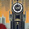Icône d'une horloge monumentale stylisée