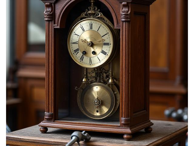 Restauration d'une pendule ancienne avec mécanisme visible