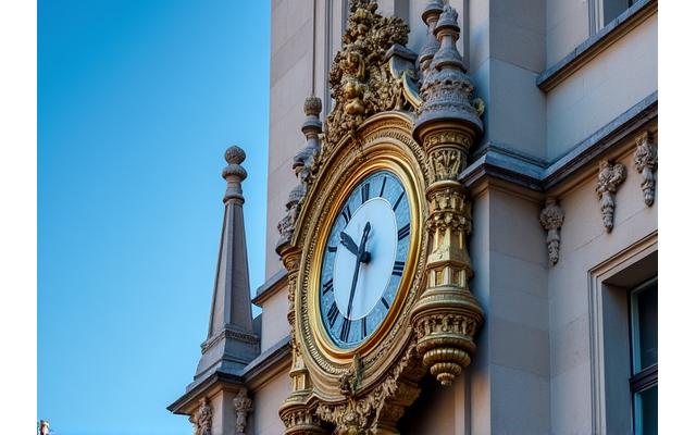 Grande horloge publique intégrée à la façade d'un bâtiment historique
